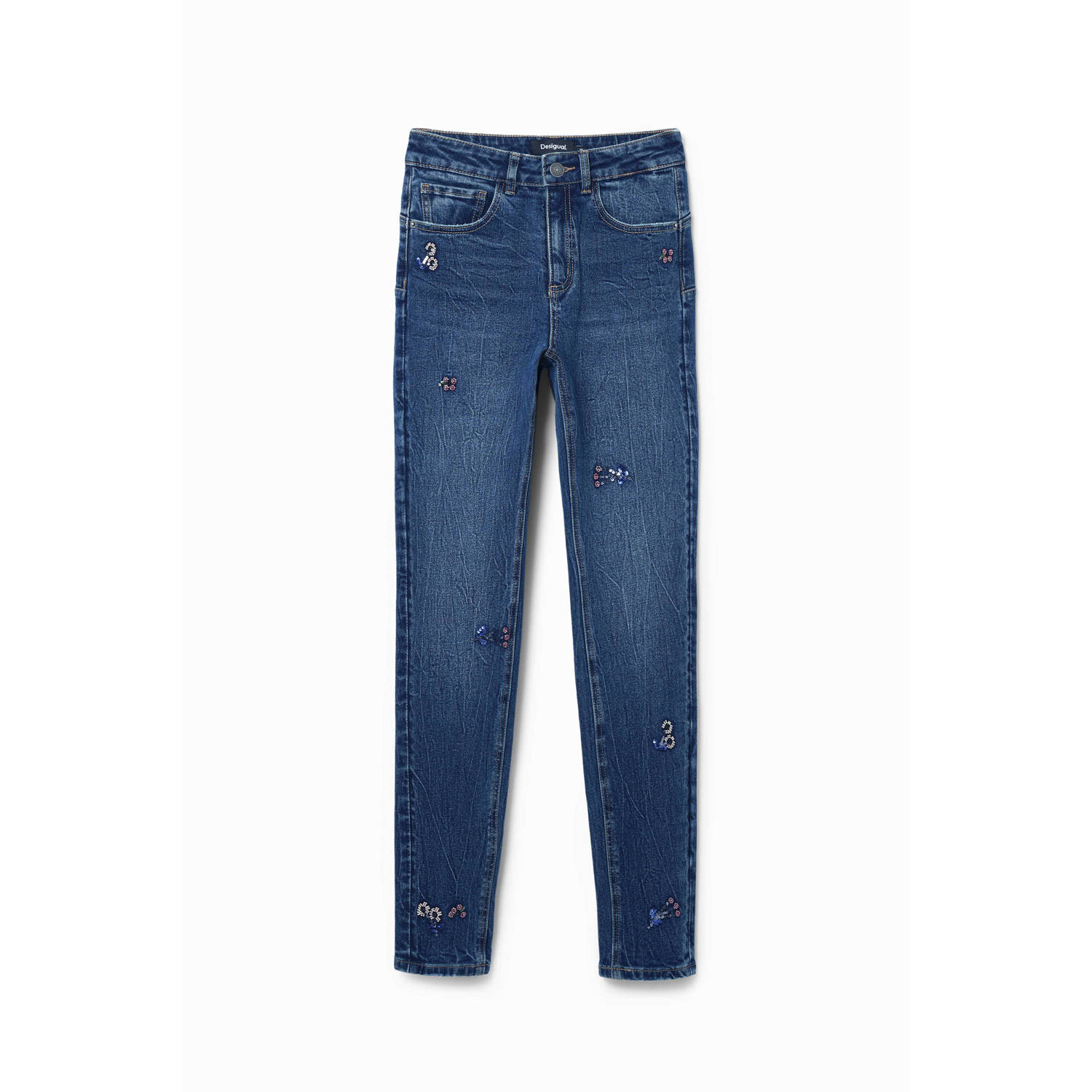 Desigual Blauwe Pailletten Jeans Blue Dames