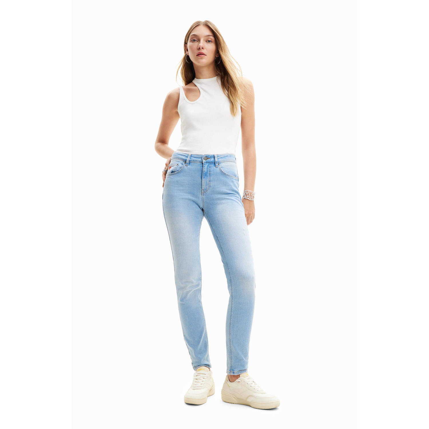 Desigual skinny jeans light blue denim