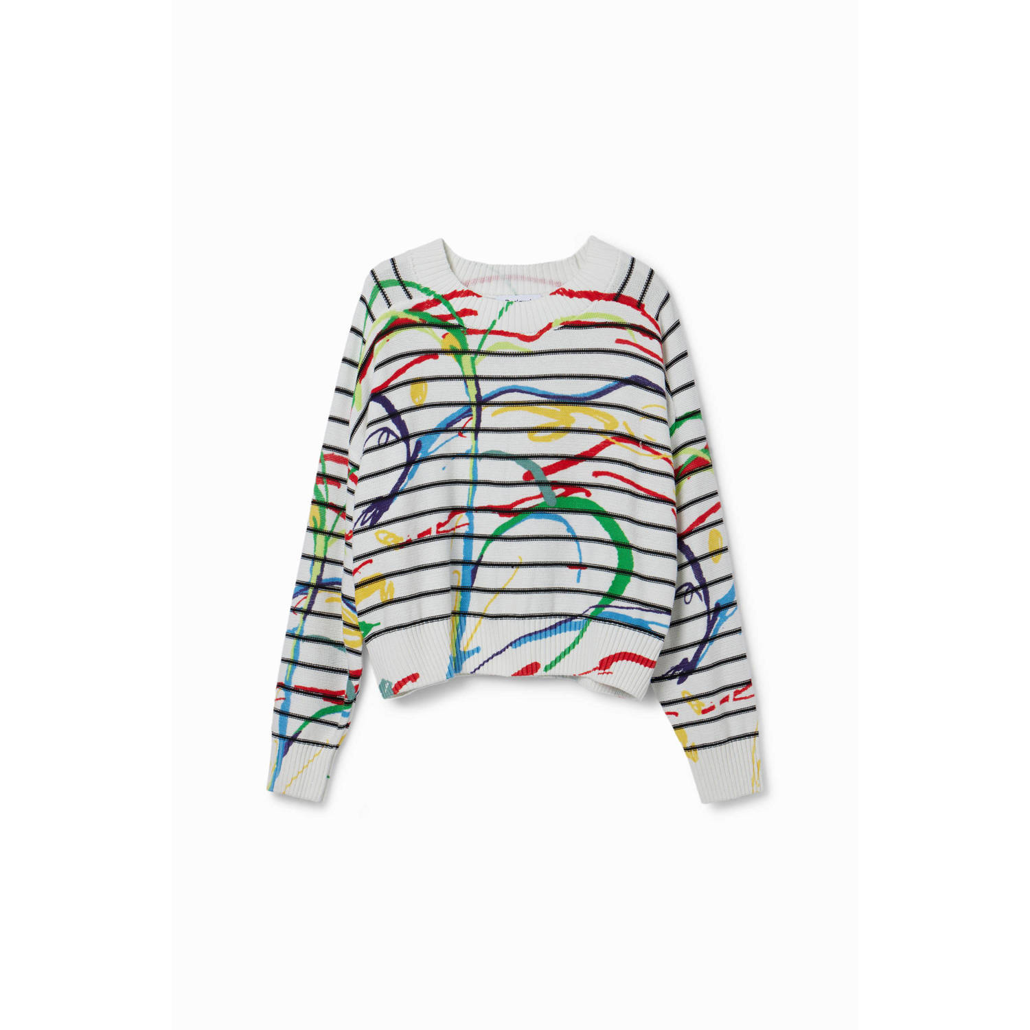 Desigual Chique Trui met Ronde Hals en Contrastdetail Multicolor Dames