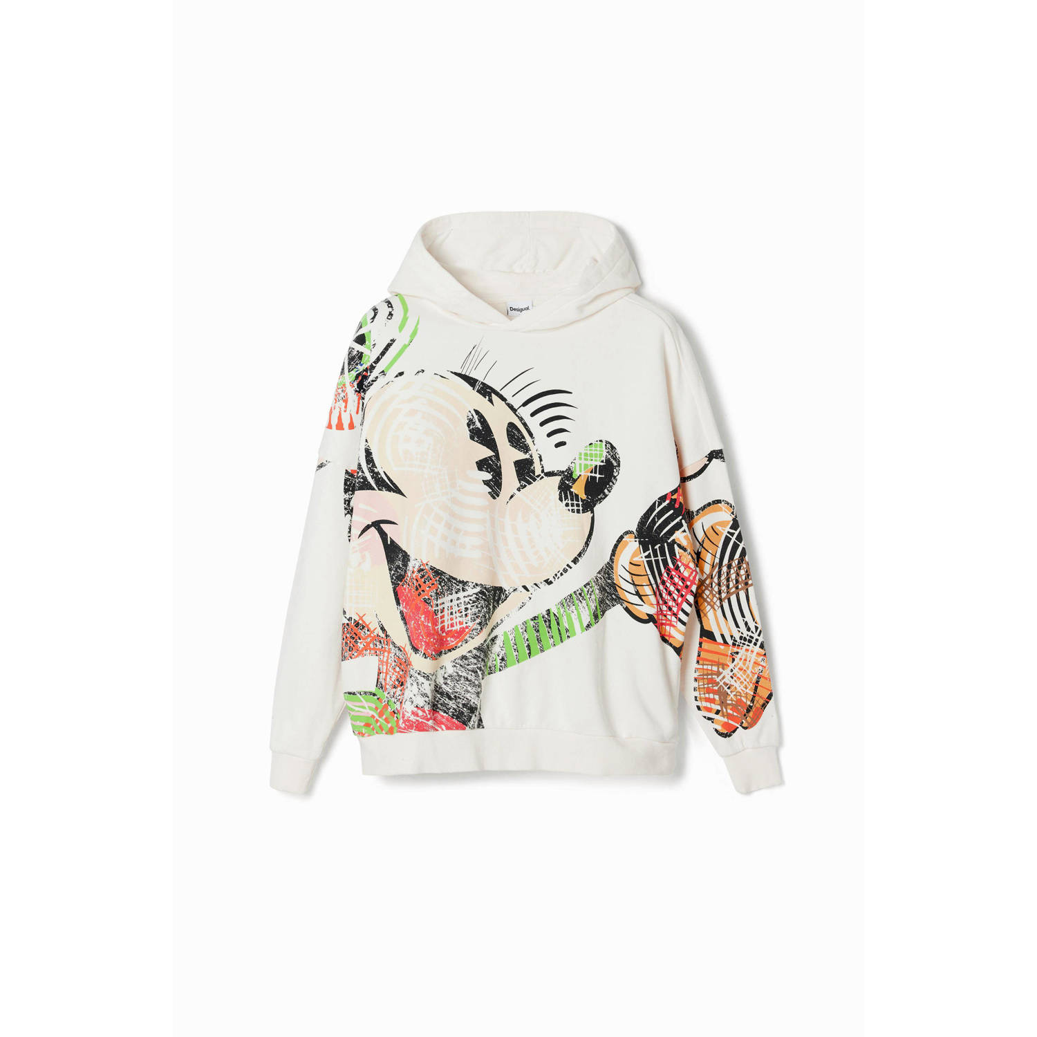 Desigual hoodie met mickey mouse print ecru