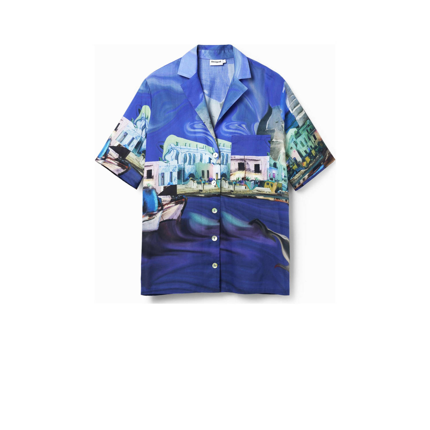 Desigual blouse met all over print blauw