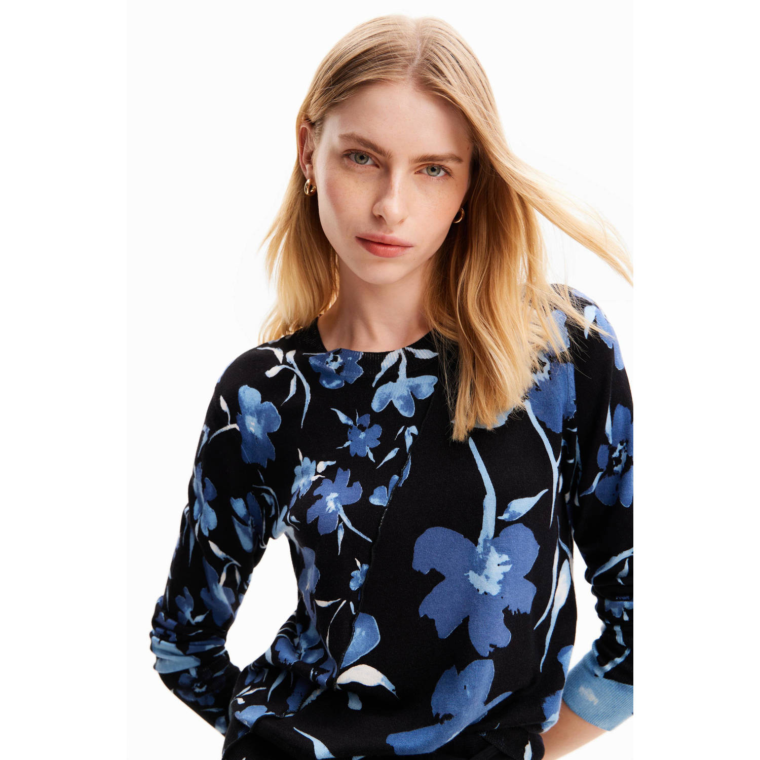 Desigual gebloemde top zwart
