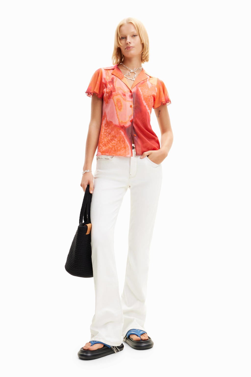 Desigual Blusa Flori 25WWBW03 Nero Regular Fit Desigual Blusa Flori 25WWBW03 Nero Regular Fit