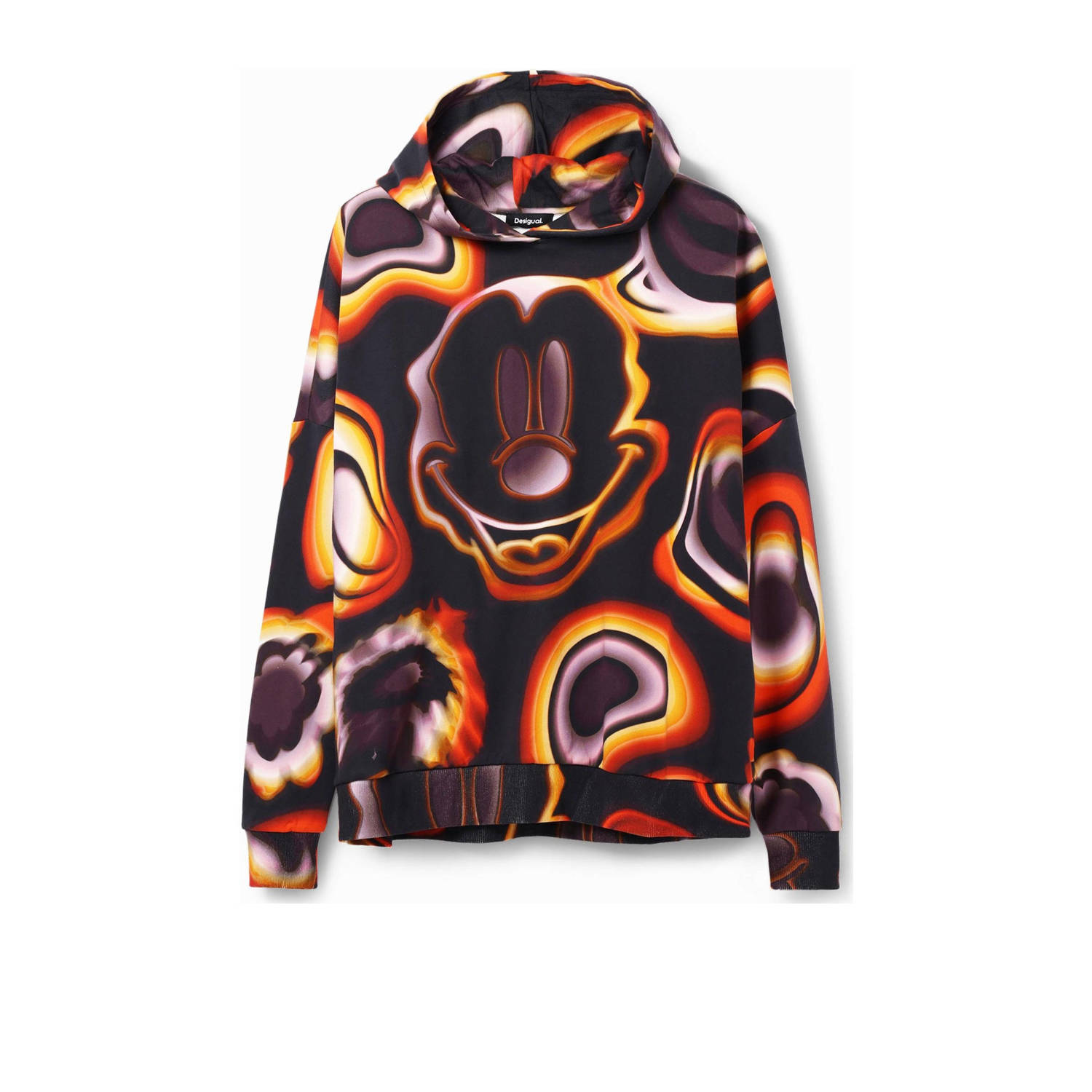 Desigual hoodie met all over print zwart