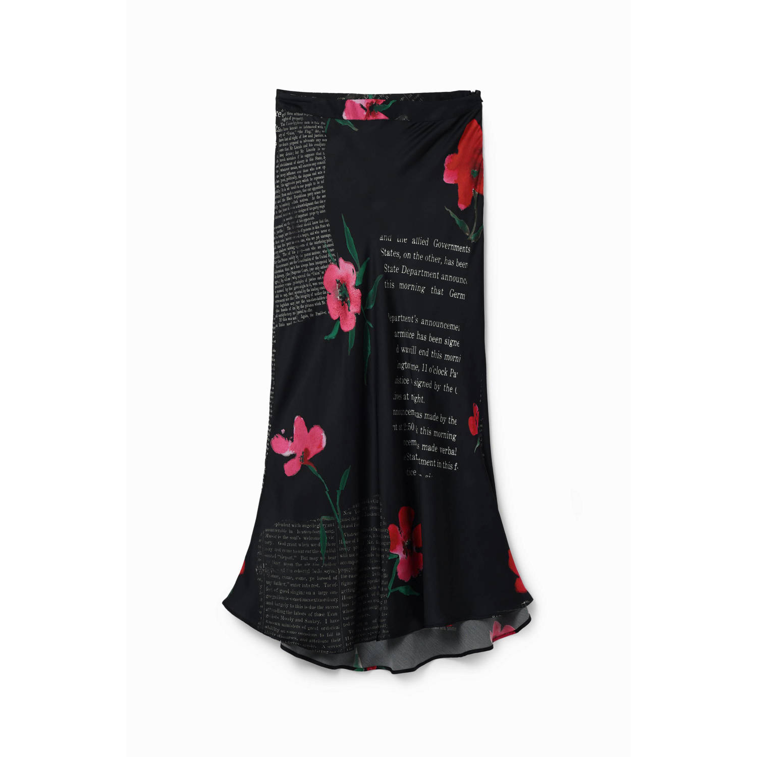 Desigual midi rok met all over print zwart