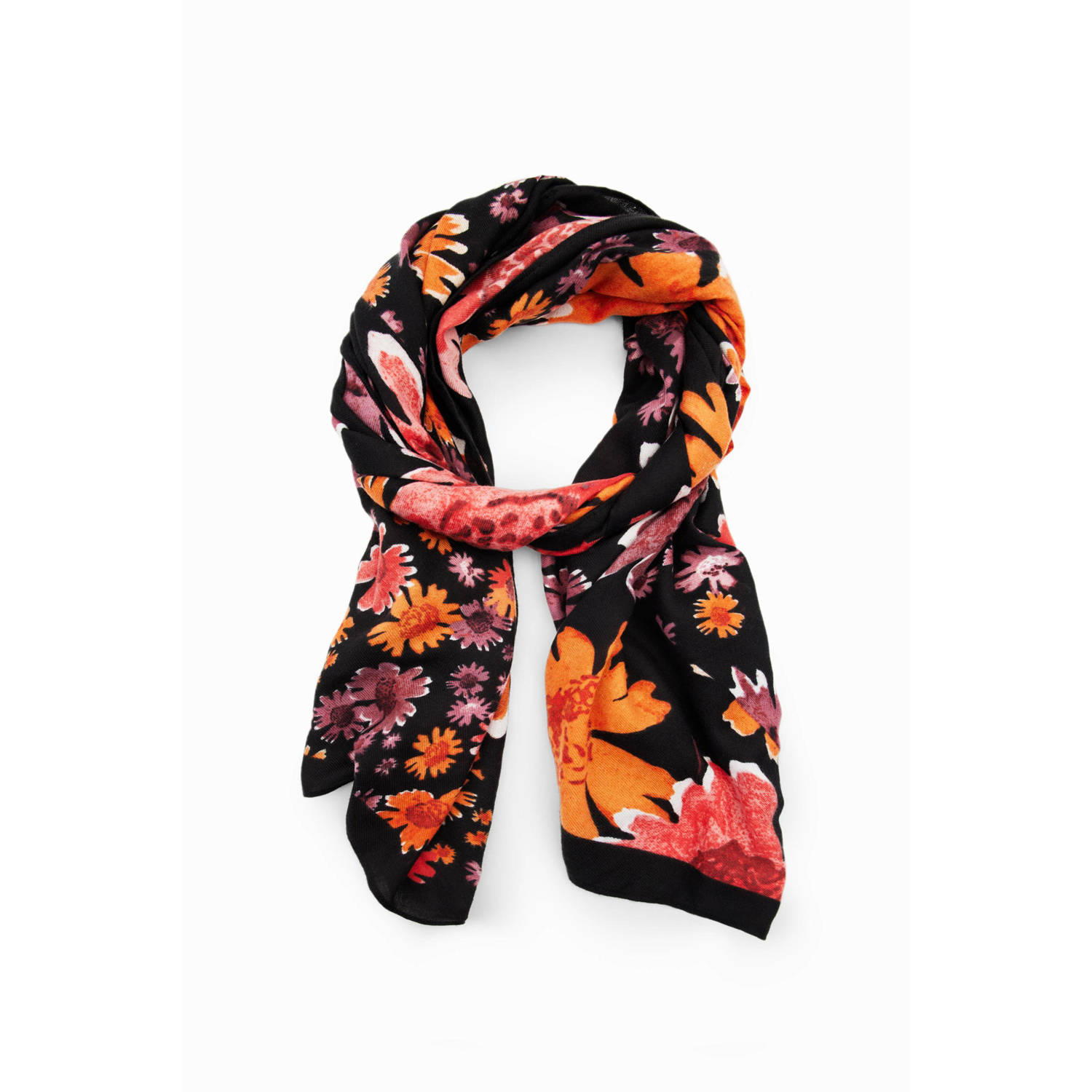 Desigual sjaal met bloemenprint multi