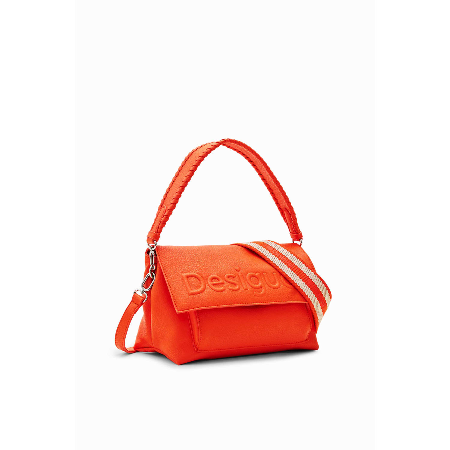 Desigual Oranje Schoudertas met Verhoogd Logo Orange Dames