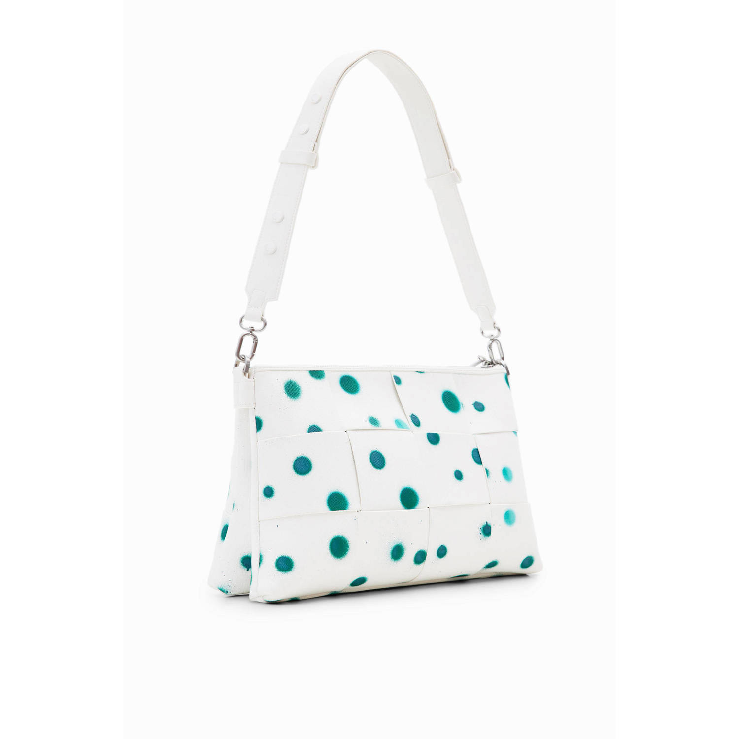 Desigual Polka Dot Handtas met Meerdere Compartimenten White Dames