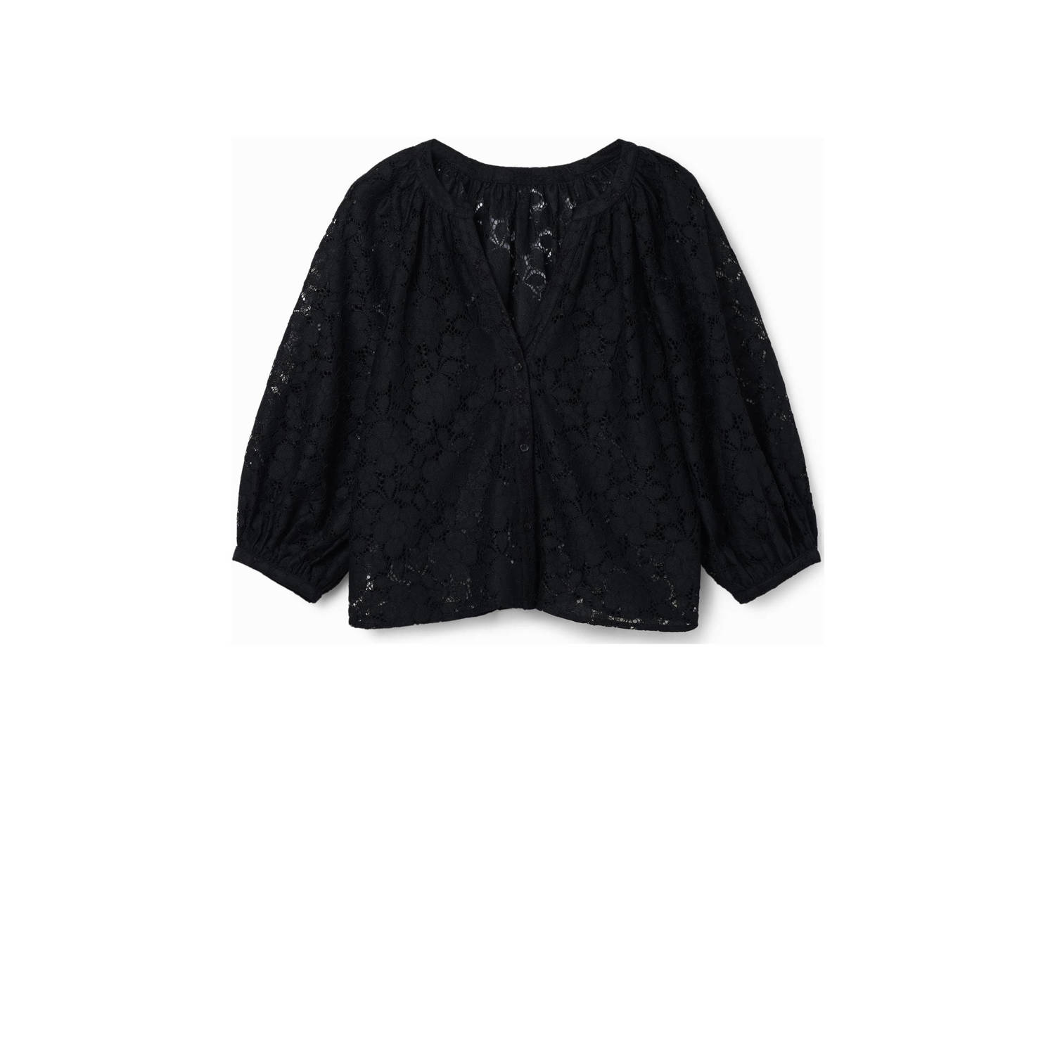 Desigual Zwarte Blouse met Lange Mouwen Vrouwen Black Dames