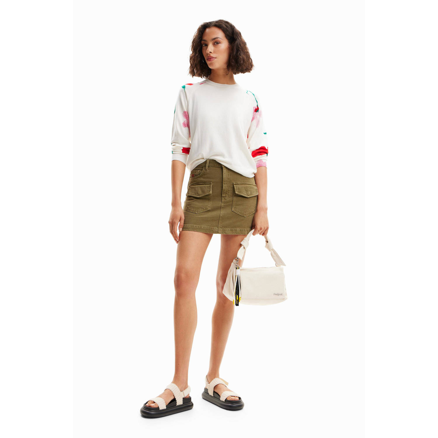 Desigual crossbody tas ecru