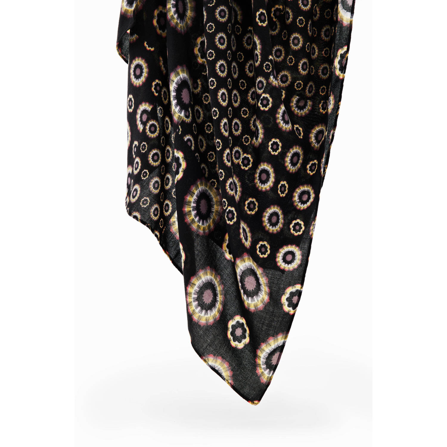 Desigual sjaal met bloemenprint zwart