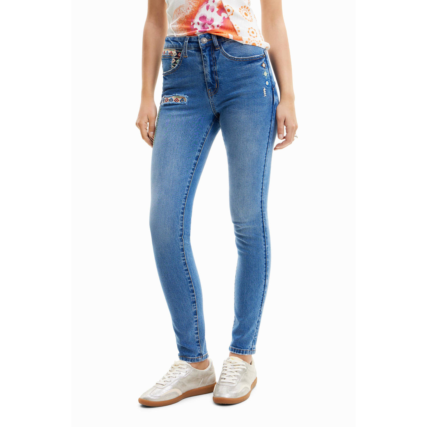 Desigual skinny jeans medium blue denim