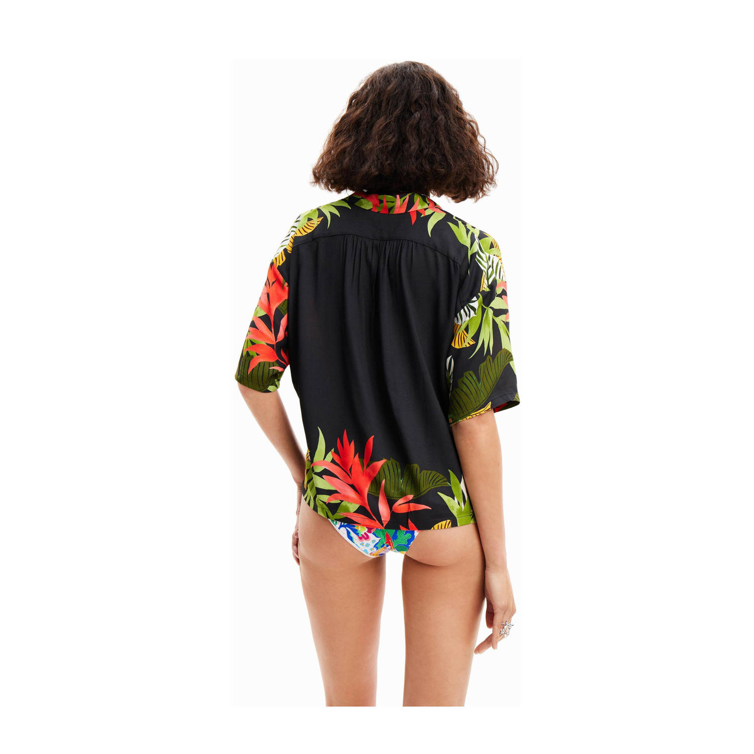 Desigual blouse met all over print zwart rood blauw