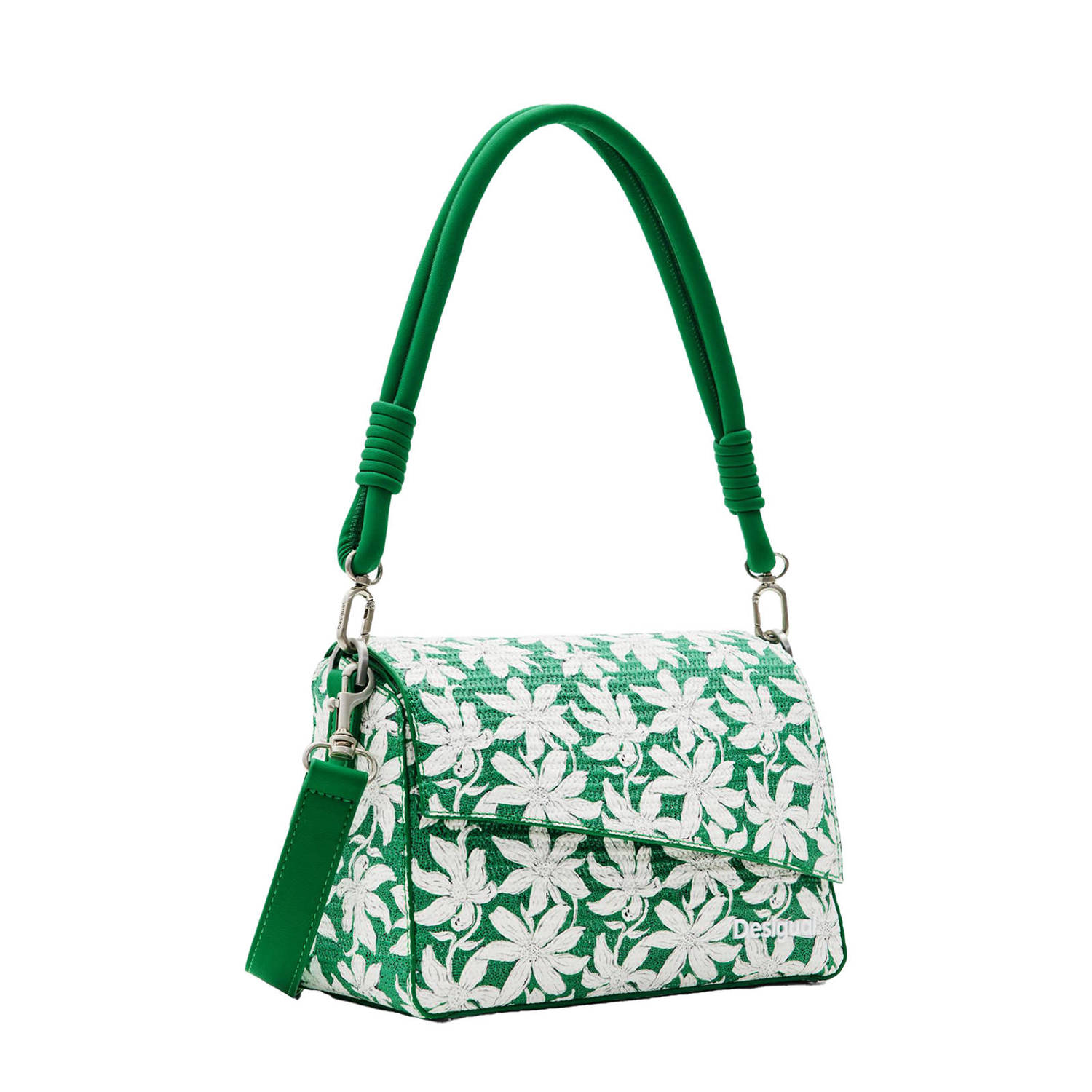 Desigual schoudertas met bloemenprint groen