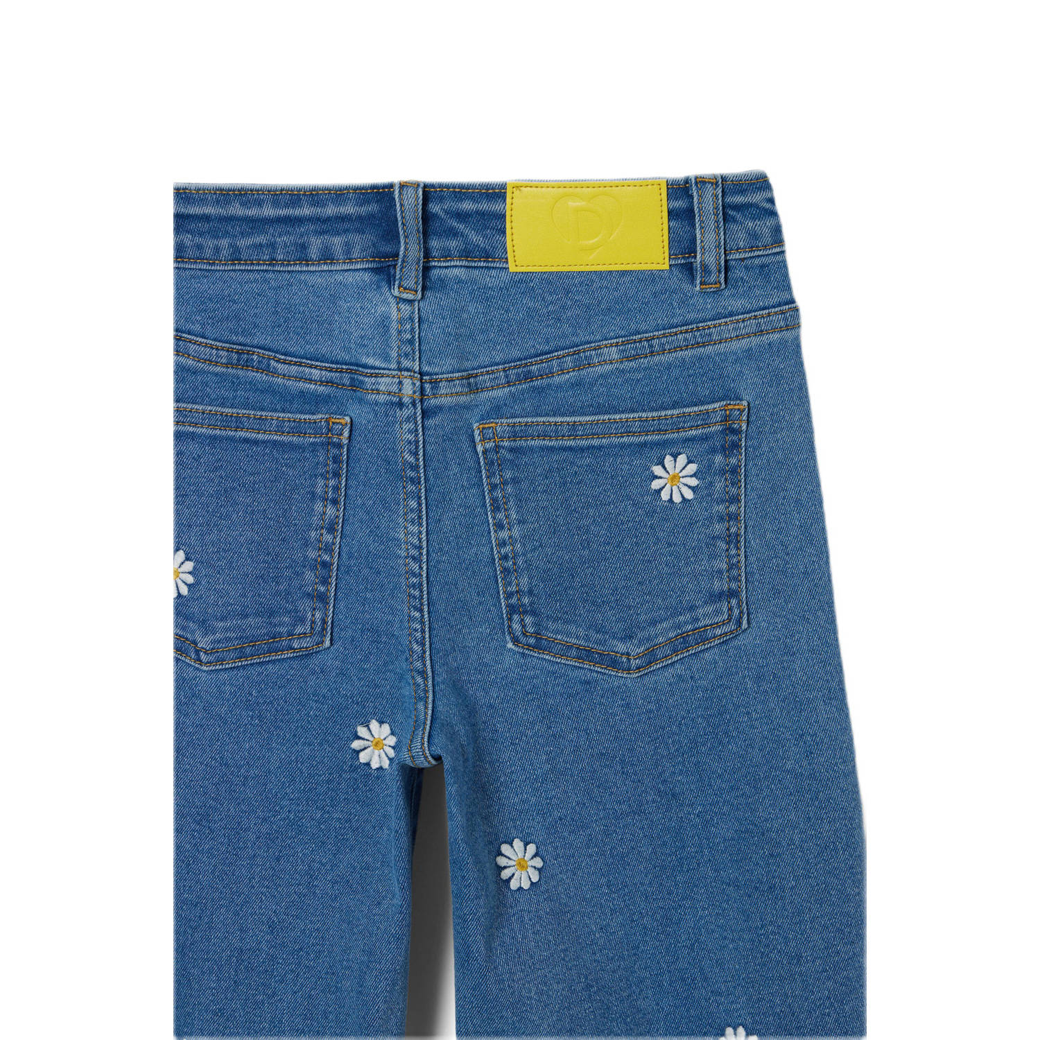 Desigual gebloemde wide leg jeans denim medium wash