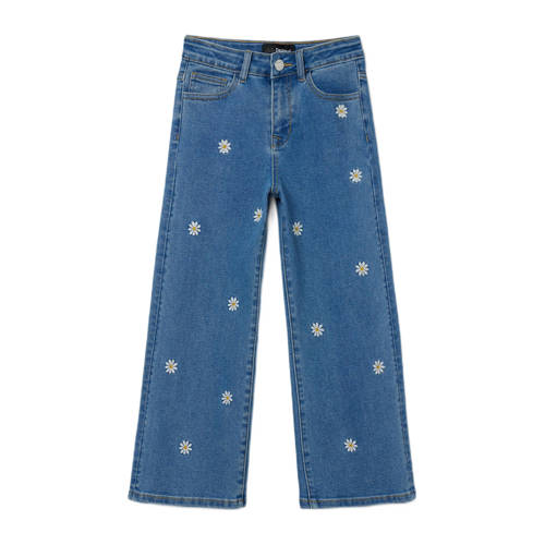 Desigual gebloemde wide leg jeans denim medium wash