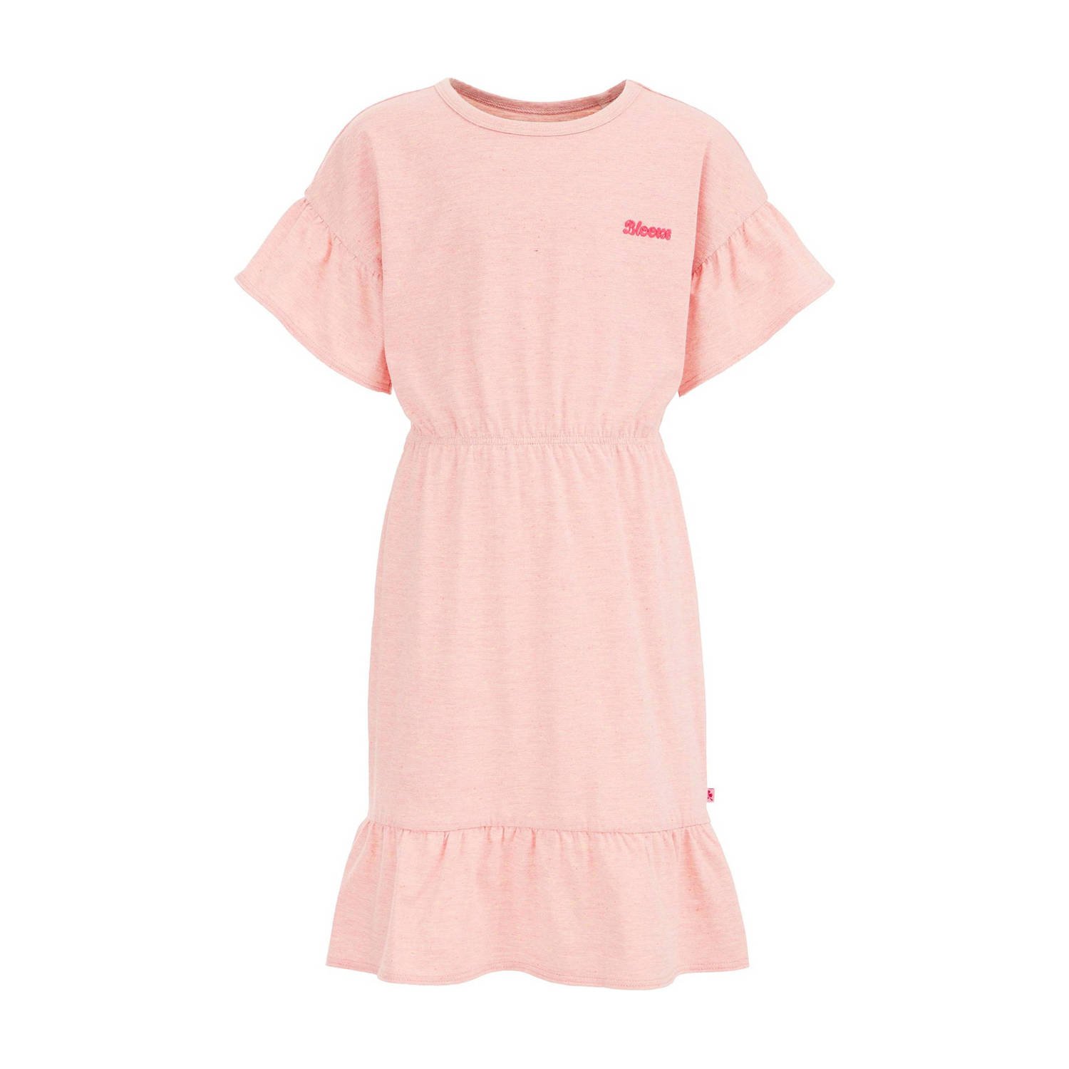 WE Fashion jurk roze Meisjes Stretchkatoen Ronde hals Effen 110 116