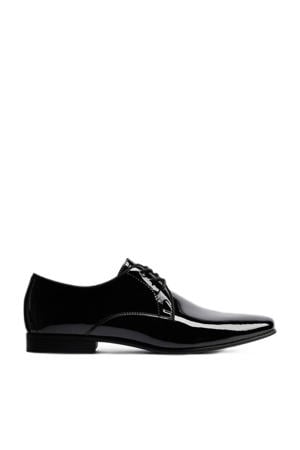 lak veterschoenen zwart