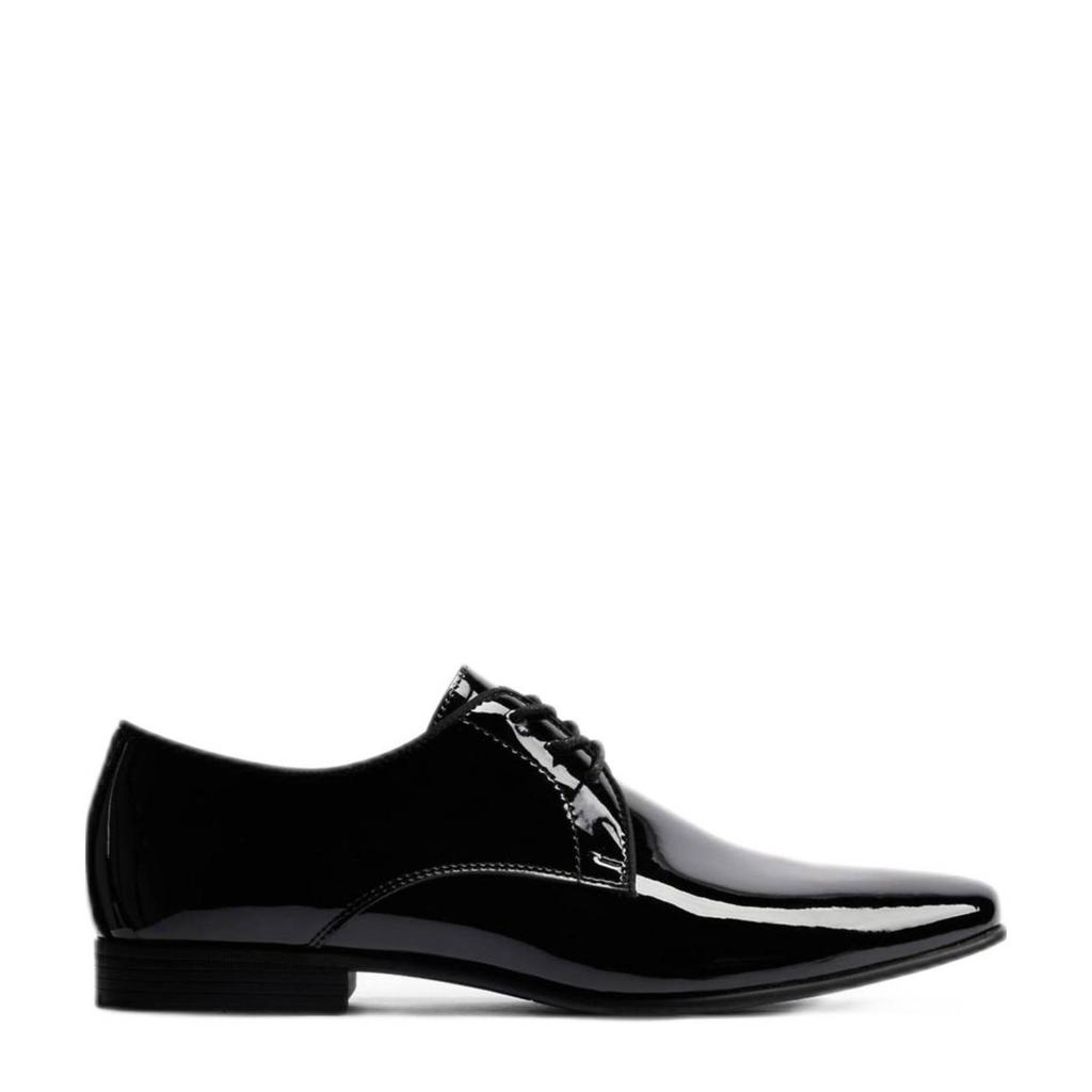 Zwarte heren AM SHOE lak veterschoenen