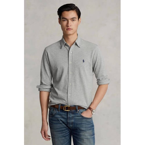 POLO Ralph Lauren regular fit overhemd met logo andover heather afbeelding