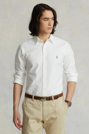 slim fit overhemd met logo wit