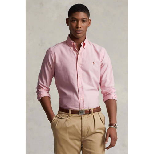 POLO Ralph Lauren slim fit overhemd met logo bsr pink afbeelding
