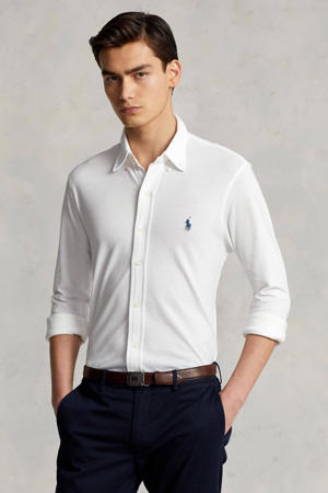 regular fit overhemd met logo wit