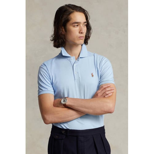 POLO Ralph Lauren custom slim fit polo office blue afbeelding