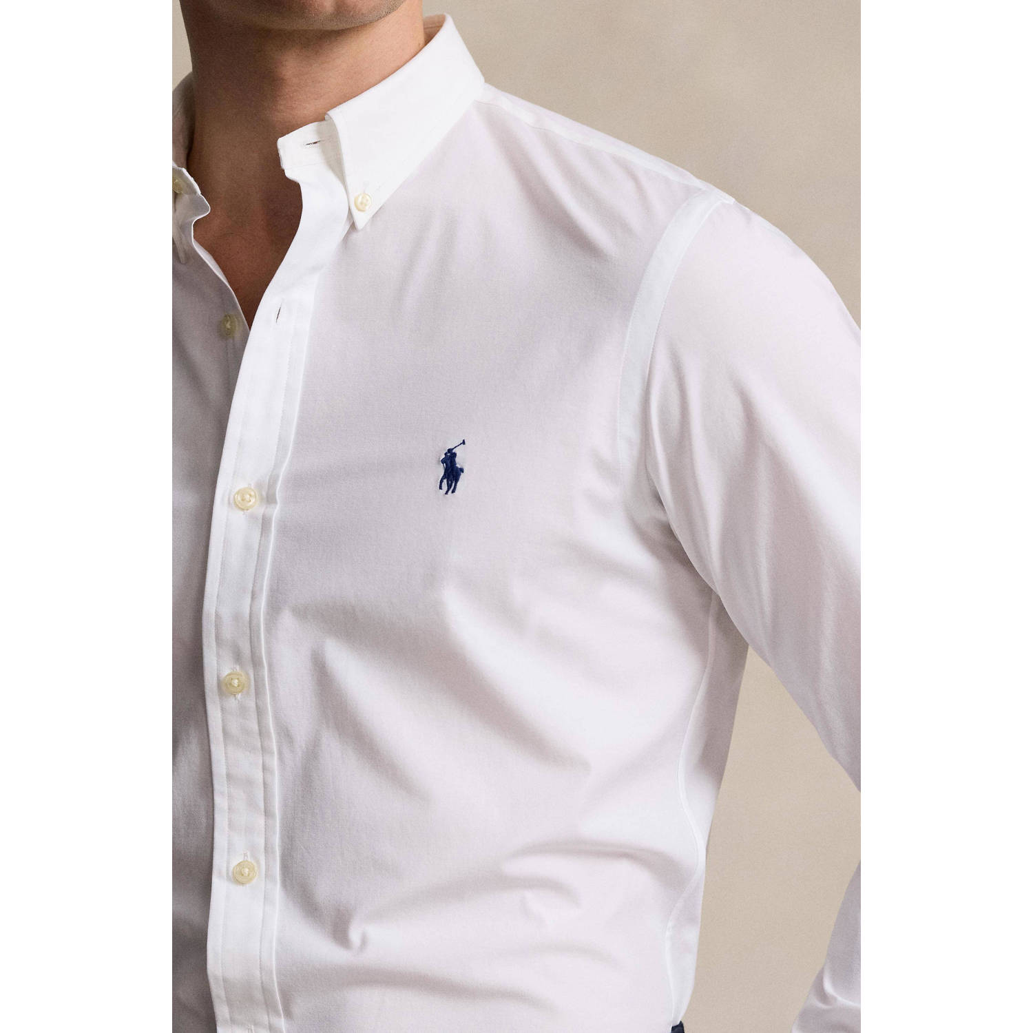 POLO Ralph Lauren slim fit overhemd met logo wit