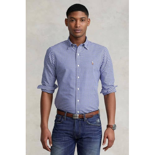 POLO Ralph Lauren geruit slim fit overhemd royal/white afbeelding