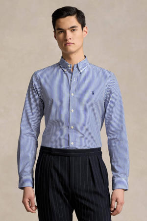 regular fit overhemd met logo blue/white bengal stripe