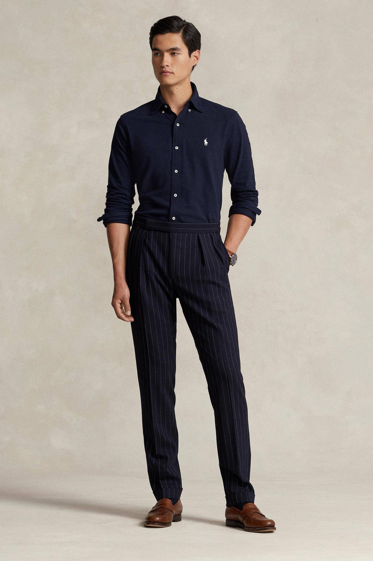 POLO Ralph Lauren regular fit overhemd met logo aviator navy wehkamp