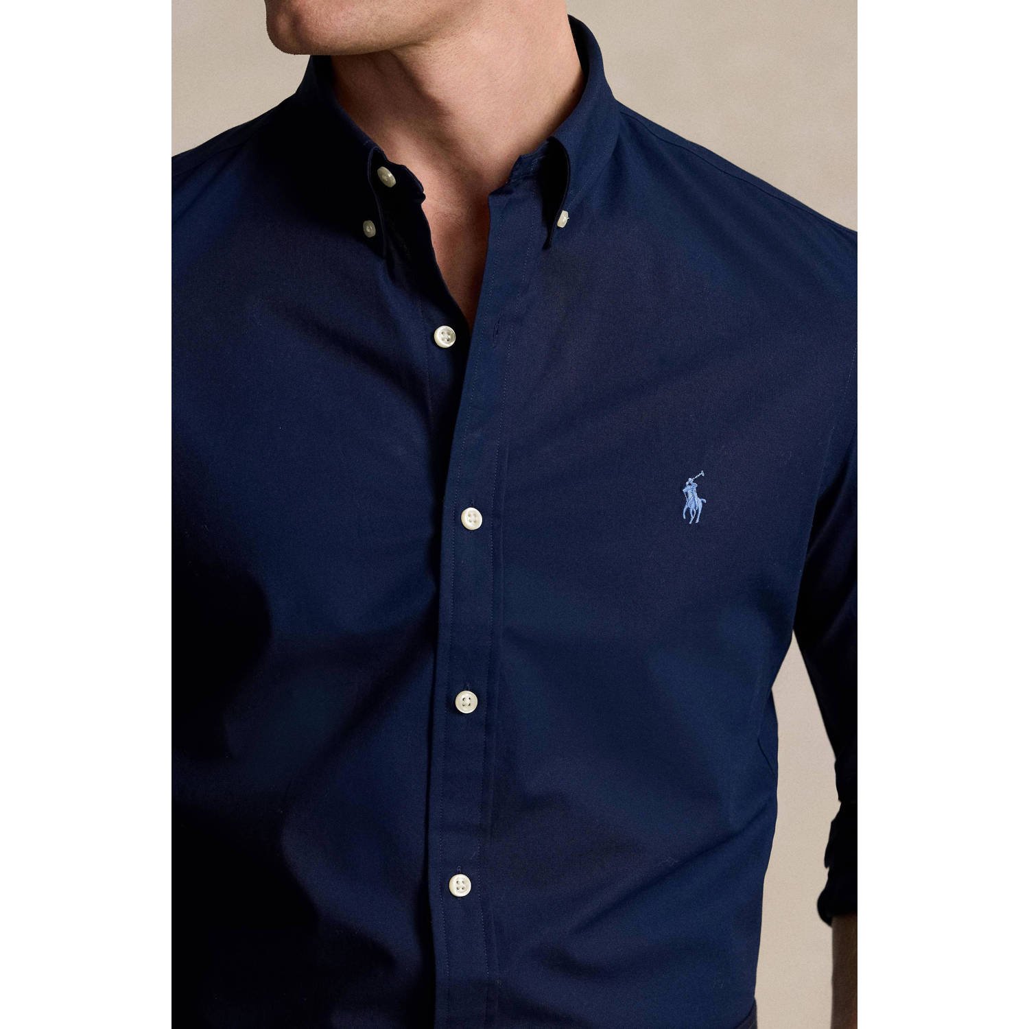 POLO Ralph Lauren slim fit overhemd met logo newport navy