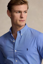 thumbnail: POLO Ralph Lauren slim fit overhemd met logo blue end on end