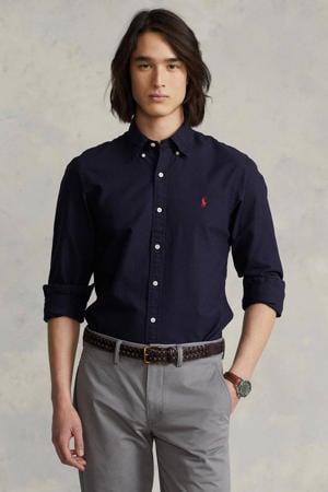 slim fit overhemd met logo navy