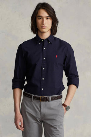 slim fit overhemd met logo navy