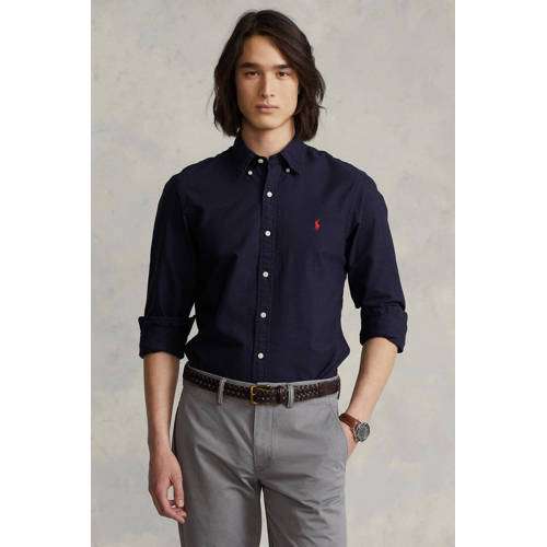 POLO Ralph Lauren slim fit overhemd met logo navy afbeelding