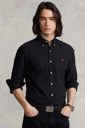 slim fit overhemd met logo black