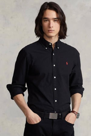 slim fit overhemd met logo black