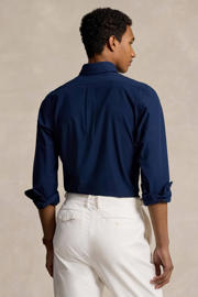 thumbnail: Donkerblauwe heren POLO Ralph Lauren regular fit overhemd van katoen met logo dessin, lange mouwen, button down sluiting en knoopsluiting