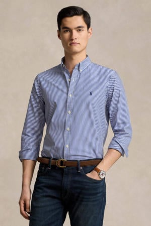 gestreept slim fit overhemd blue/white bengal