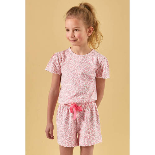 Little Label shortama met panterprint roze afbeelding