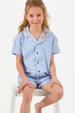 shortama met stippen blauw