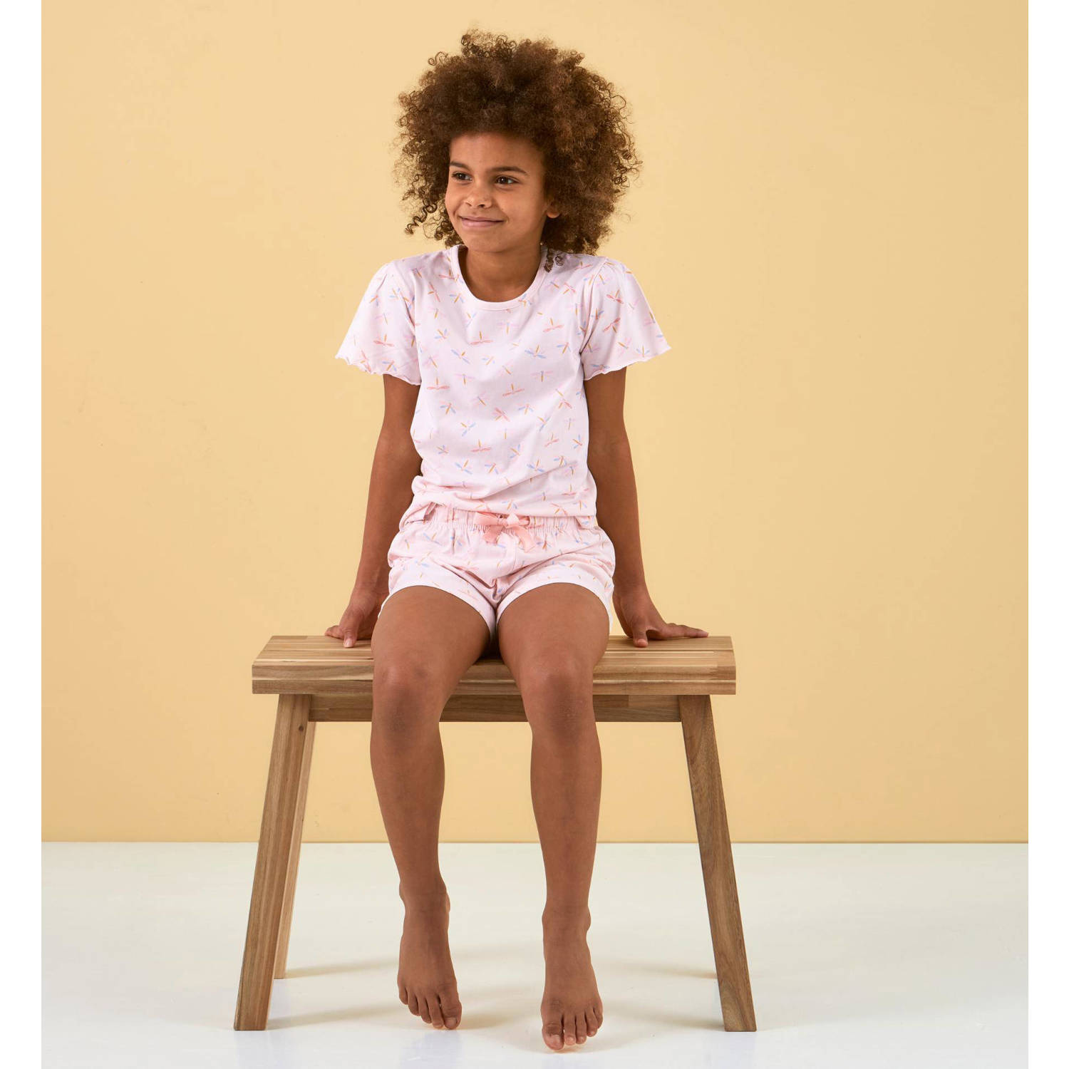 Little Label shortama met all over print roze