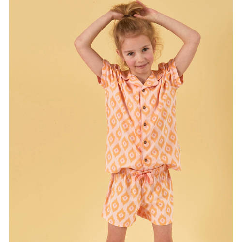 Little Label shortama met all over print oranje afbeelding