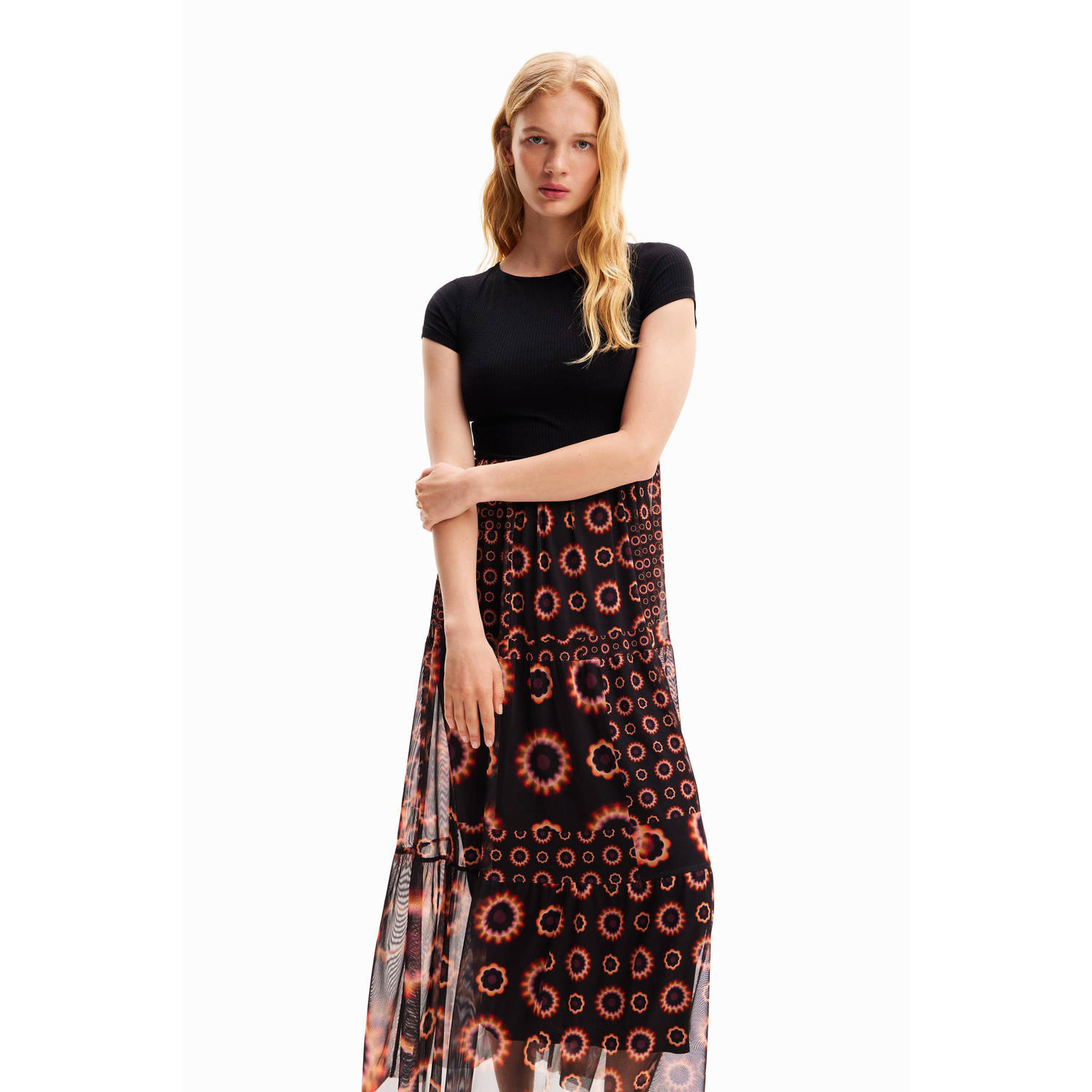 Desigual jurk met all over print zwart