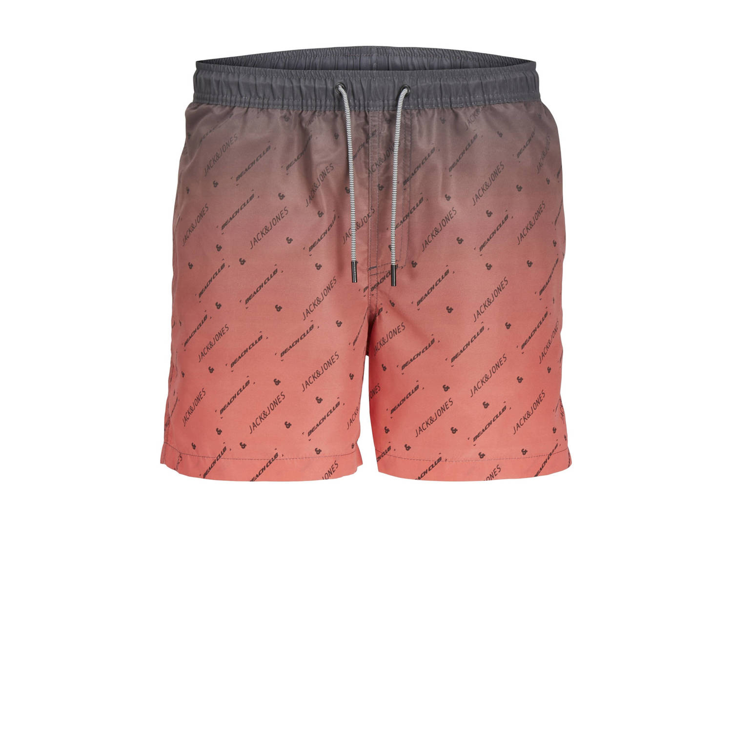 Jack & jones JUNIOR zwemshort JPSTFIJI koraalrood grijs Jongens Gerecycled polyester 128