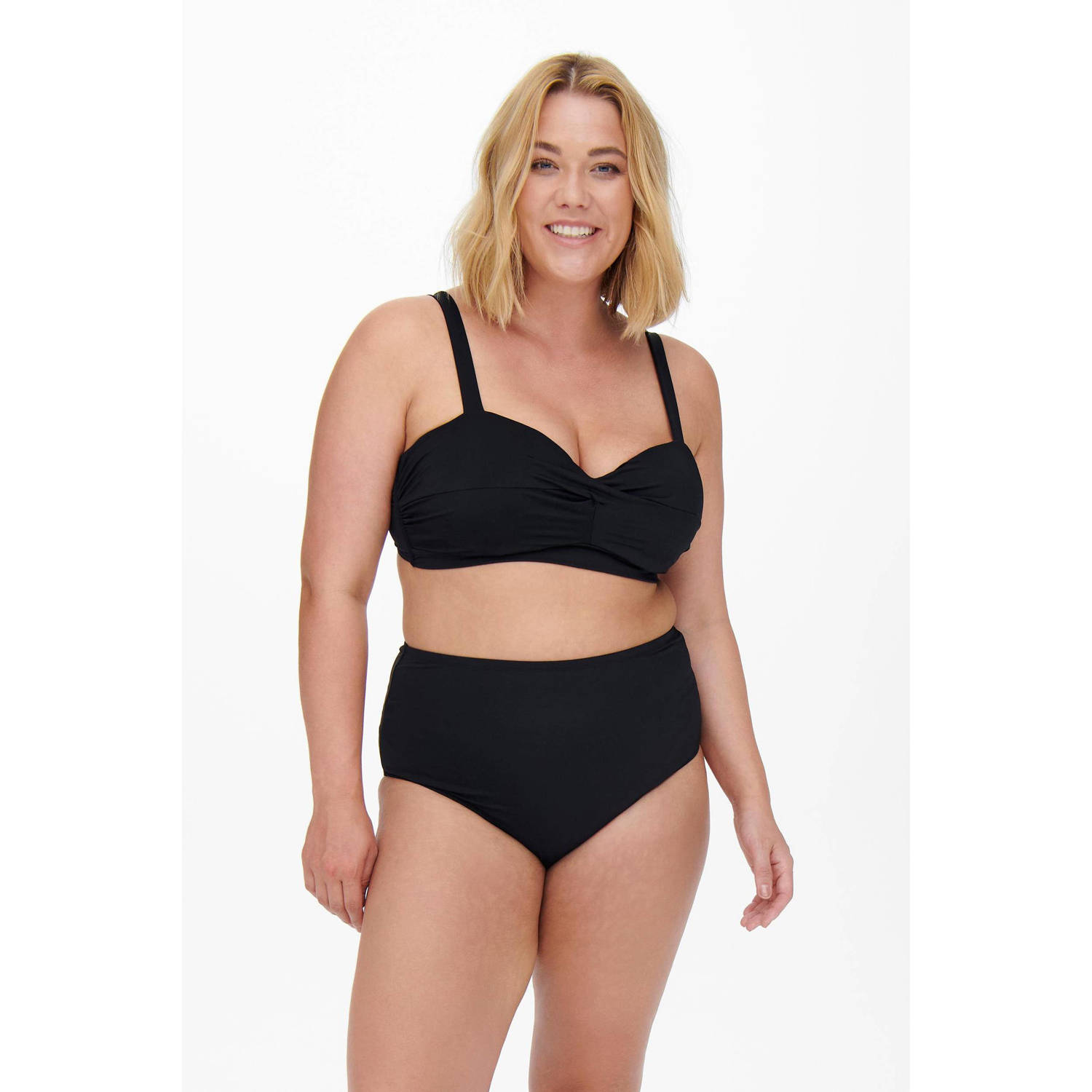 ONLY CARMAKOMA high waist bikinibroekje CARSOPHIA zwart