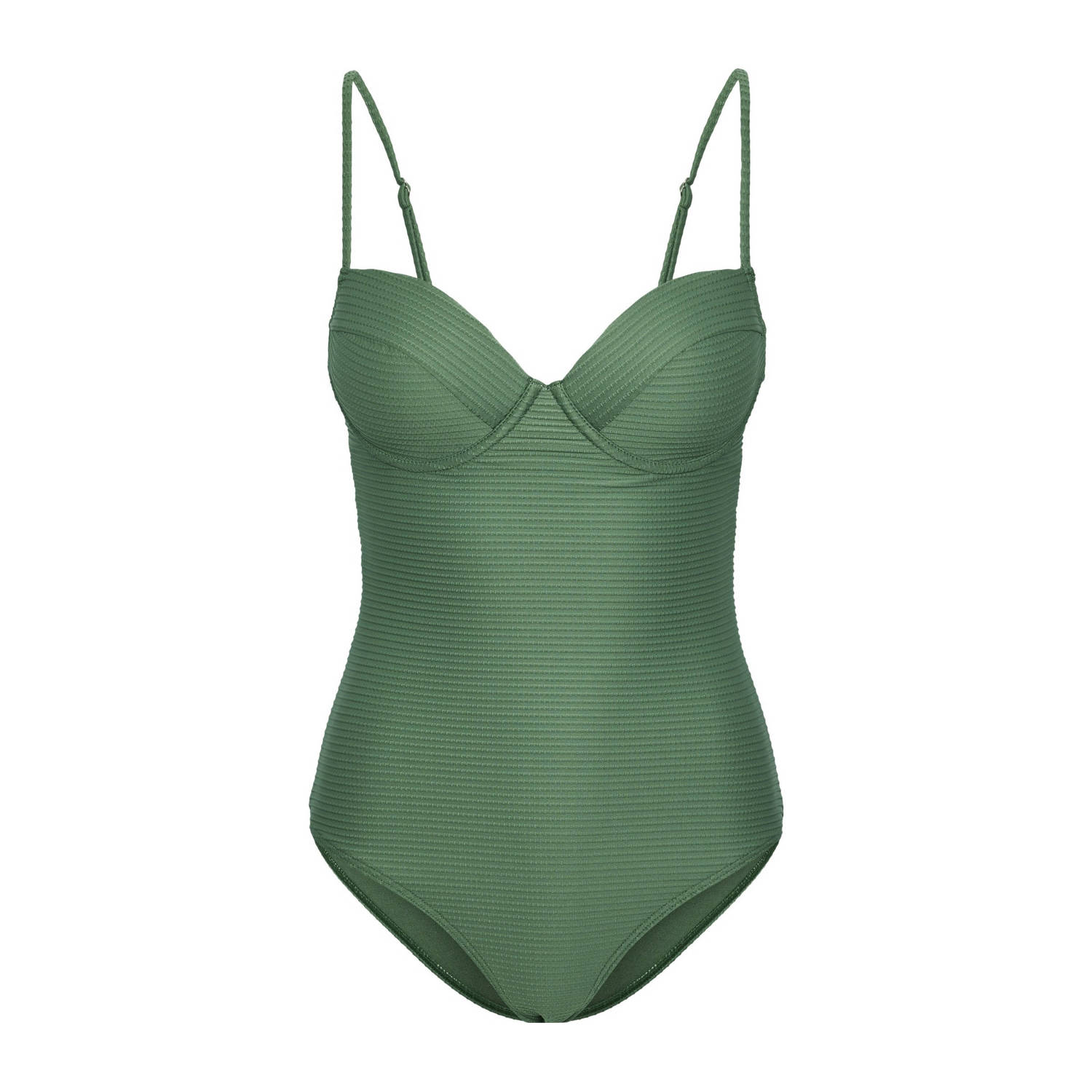 PIECES badpak met beugel PCARIEL groen