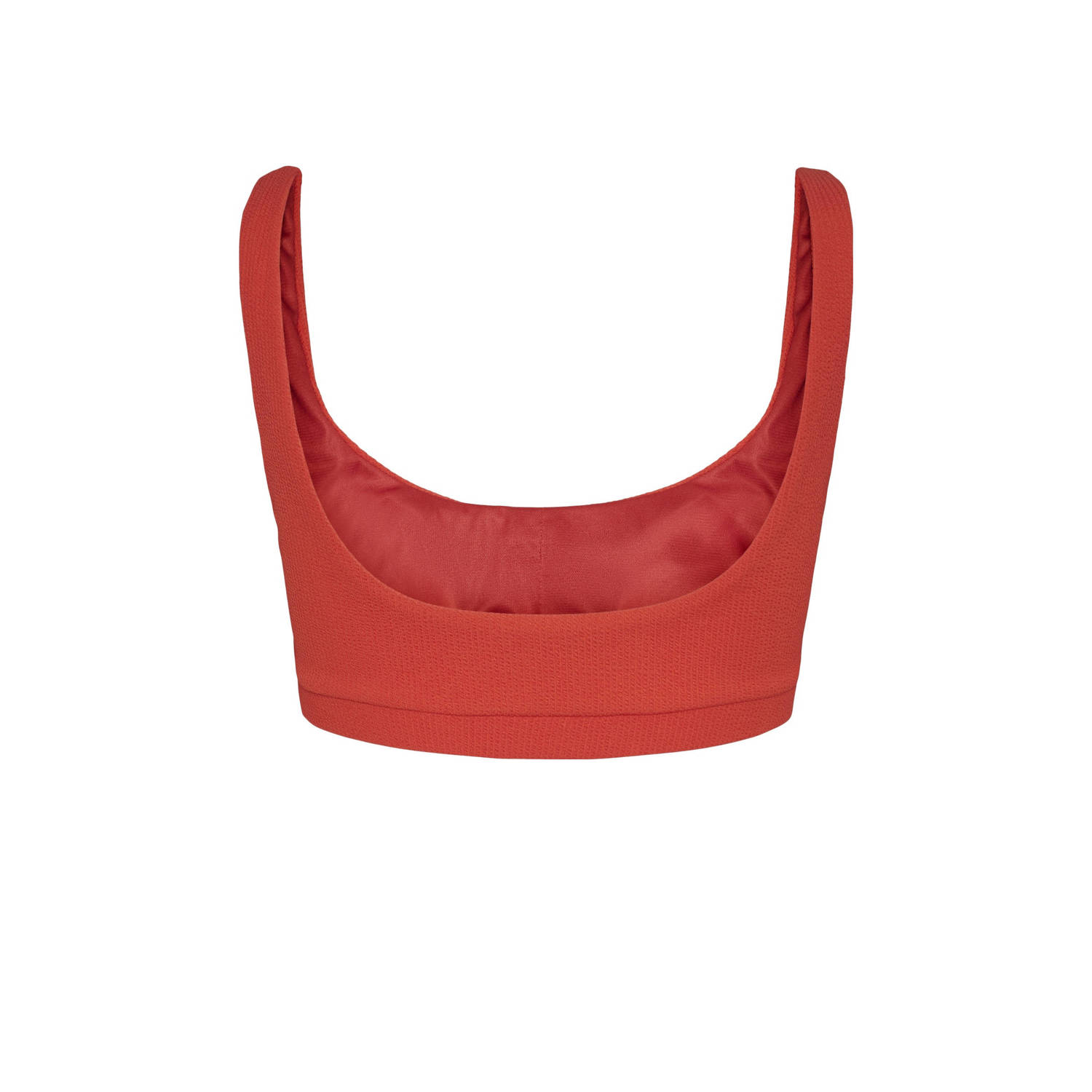 PIECES niet-voorgevormde crop bikinitop PCAIA rood